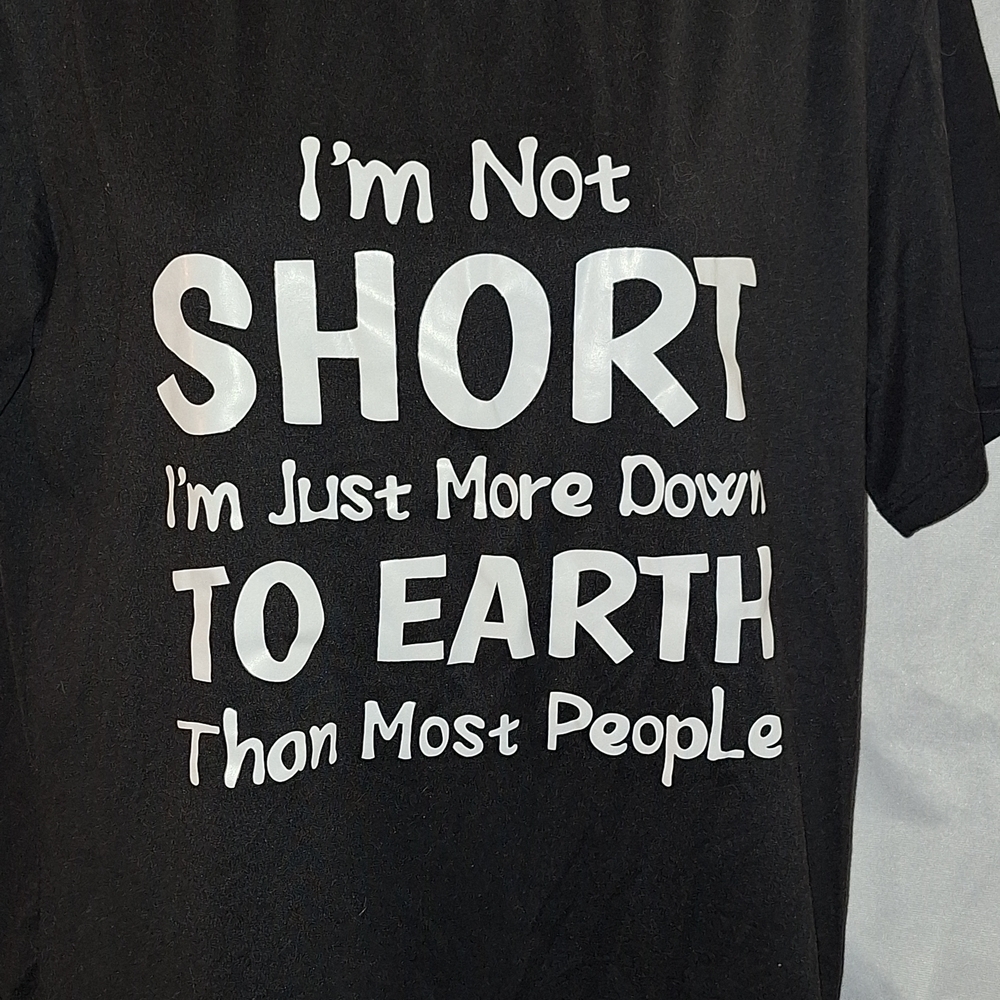 Black and White Short Sleeve Tee with Humorous Slogans